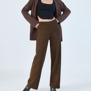 Aritzia Wide Leg Lusso Pants Coffee Bean